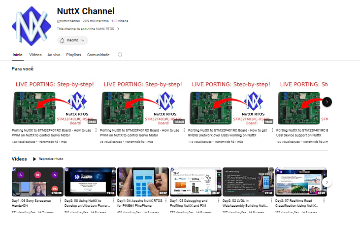 NuttX Channel on Youtube